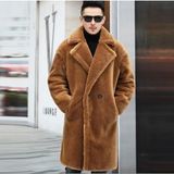 Amor Man Özel Tasarım Twillastar %100 Yün Peluş Şık Business Uzun Erkek Luxury Kaban - XL - Camel