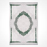 Amora Beyaz Madalyon Bambu Modern Geometrik Etnik Desenli Boho Makinada Yıkanabilir Hav Toz Vermez Leke Tutmaz Kaymaz Taban Dijital Makine Baskı Halı Oturma Odası Salon Yolluk Koridor Mutfak Halısı