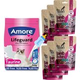 Amore 6x60 gr Lifeguard Yavru Kedi Süt Tozu +New Story 6x60 gr Lamb Bites Treat Küçük Kalpler Ödül Taneleri
