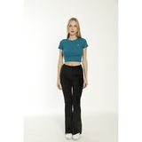 Amore Bayan Crop T-Shirt - Petrol - L