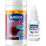 Amore Betta Granulat Akvaryum Beta Balık Yemi ve Balık Vitamini 125 ml 56 gr