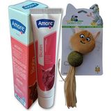 Amore Biyotin Malt Paste 100ML, Catnipli Yenilebilir Kedi Nanesi Otu Oyun Topu Kahve Kedicik - 100ml + Kahve Kedicik