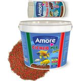 Amore Cichlid Mix 3 Kg Kova + Protein Pro Chips 250Ml Kutu Akvaryum Balik Yemi
