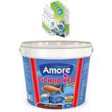 Amore Cichlid Red Granül 3kg Discus Kova Balık Yemi 44-Protein, 4 adet Macro Fish Benek Deri Solisyonu