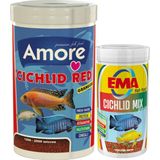 Amore Cichlid Red Granules 1000ML, Ciklet Mix 250ML Yunus Sarı Prenses Malawi Balık Yemi