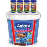 Amore Cichlid Red Granules 3Kg Kova 44-Protein, Lotus 4X250ml Malawi Ciklet Color Balık Yemi