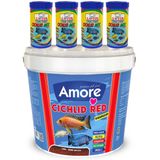 Amore Cichlid Red Granules 3Kg Kova 44-Protein, Lotus 4X250ml Malawi Ciklet Mix Karışık Balık Yemi