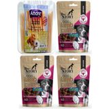 Amore Crazy-Sticks 72LI Burgu Çubukları, New Story 3X80 gr Cubes Kuzu Etli Küp Şekilli Yumuşacık Köpek Ödülü