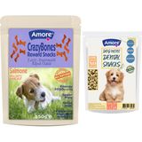 Amore Diş Sağlığı Ağız Kokusu Mini-Dental Atıştırmalık Köpek Ödülü, 550G Somonlu Crazy Bones