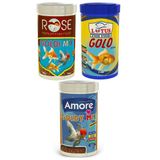 Amore Goldy Mix 250Ml + Lotus Gold Naturel 250Ml + Rose Goldi Mix 250 Ml Kutu Japon Baligi Yemi