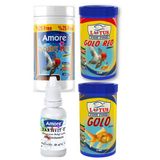 Amore Goldy Mix Granules 125 Ml, Lotus Gold Red Ve Natural 250 Ml Japon Baligi Yemi, Vitamin Seti