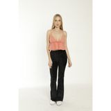 Amore Kadın Giyim Askılı Crop Bluz - XS - Somon