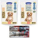 Amore Köpek Ağız Kokusu Diş Sağlığı Mini-Dental Ödül Maması 2 x 112 gr, 3lü Beef-Stick Snacks