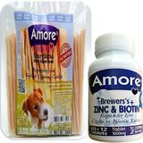 Amore Köpek Brewers Çinko Biyotin Tableti 72LI Tüy Dökümü ve Crazy Sticks 114LÜ Çiğneme Ödül Çubukları