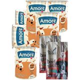 Amore Kuzu Parca Etli Yetiskin Kopek Konservesi 6Li, 3Lu Sticks Odul