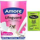 Amore Lifeguard Yavru Kedi Süt Tozu 240 gr ve Kedi Prebiyotik 3 x 1 gr ve Kolajen 3 x 1 gr - 240 G + 6x1 Gr