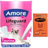 Amore Lifeguard Yavru Kedi Süt Tozu 240 gr ve Prebiotik Probiotik Takviyesi 3 x 1 gr - 240 G + 3x1 G Pre