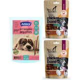 Amore Sığır Etli Sebzeli 16LI Köpek Ödül Çubuğu Beef-Meat Dog Sticks, 2 x Dog-Chicken-Bones Ns