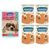 Amore Sığır Etli Sebzeli 16li Köpek Ödül Çubuğu Beef-Meat Dog Sticks, 4lü Parça Etli Konserve