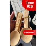 AMORE Şimşir Oyun Kaşığı (4 Adet) - İsme Özel Sipariş