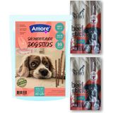 Amore Somonlu 16lı Köpek Ödül Çubukları, New Story 2 Adet 3lü Beef Sticks