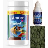 Amore Tropical Mix Granules 125 Ml Canli Doguran Balik Yemi Ve Spirulina Tablet 12 Adet Ve Contra Blue