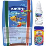 Amore Tropical Mix Selection 460GR Lepistes Canlı Doğuran Tropikal Balık Yemi, Yavru Büyütme 100ML, Tantivit - 460gr+100ml+Vit