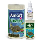Amore Turtle Green Sticks 1000 ml Rose 250 ml Su Kaplumbağası Yemi ve Vitamin