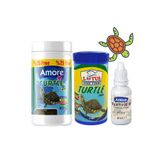 Amore Turtle Green Sticks 125 ml + Lotus 100 ml Su Kaplumbağası Yemi ve Vitamin Seti