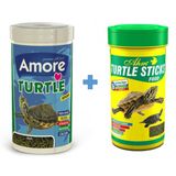 Amore Turtle Sticks 250Ml Ve Ahm Turtle 250Ml Surungen Ve Kaplumbaga Yemi