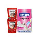 AMORE Yavru Kedi Süt Tozu Lifeguard 240gr, Biberon Ve 2 Adet 85g Kuzu Etli Punch Ödül Maması