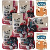 Amore Yetişkin Kuzu Parça Etli Köpek Konservesi 2li, Dog Beef Bones Sığır Etli 6X80GR Yumuşak Ödül Maması
