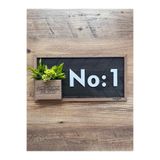 Amorf Design Dekoratif 30x15cm Kapı Süsü Ahşap Isimli Çiçekli Daire Numarası, Kapı Numarası, Otel Numarası