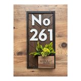 Amorf Design Dikey Dekoratif Ahşap Isimli Çiçekli Daire Numarası Kapı Numarası Otel Numarası Oda Numarası 30x15cm