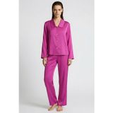 Amoris Fuşya Uzun Saten Pijama Takımı