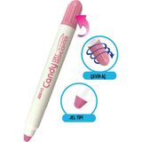 Amos Candy Pastel Pembe Jel Tipi Fosforlu Kalem 1 Adet Pastel Renkler ile Akma Yapmaz