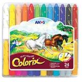 Amos CRX5PC24 Colorix Üçü Bir Arada 24'lü PP Kutu Yağlı Pastel Boya