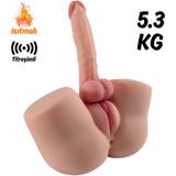 Amosis Zaya - Anal Vajina Girişli 19 CM Yapay Penisli Isıtmalı Titreşimli Realistik Kalça Mastürbatör Trans Manken 5.3 KG