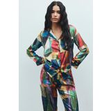 Amour Saten Coloré Desenli Uzun Pijama Takımı