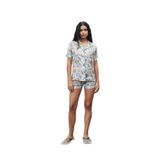 Amoureux Saten Petit Desenli Kısa Pijama Takımı