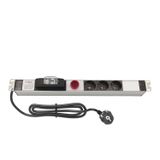 AMP Connect 19" 1U 3'lü Schuko Anahtarlı Volt/Amper Göstergeli Kabinet Grup Prizi