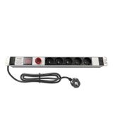 AMP Connect 19'' 1U 5'li Schuko Anahtarlı Volt/Amper Göstergeli Kabinet Grup Prizi