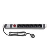 AMP Connect 19" 1U 6'lı Fransız UPS On/Off Anahtarlı Kabinet Grup Prizi