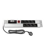 AMP Connect 19" 1U 8'li Sigortalı Volt/Amper Göstergeli Kabinet Grup Prizi