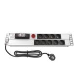 AMP Connect 19" 1U 9'lu Schuko Sigortalı Volt/Amper Göstergeli Kabinet Grup Prizi