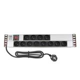 AMP CONNECT 19" 2U 12'li Fransız UPS On/Off Anahtarlı Kabinet Grup Prizi (PDU)-16A