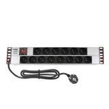 AMP CONNECT 19" 2U 14'lü Fransız UPS On/Off Anahtarlı Kabinet Grup Prizi (PDU)-16A