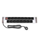 AMP CONNECT 19" 2U 16'lı Fransız UPS On/Off Anahtarlı Kabinet Grup Prizi (PDU)-16A