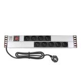 AMP CONNECT 19" 2U 9'lu Fransız UPS On/Off Anahtarlı Kabinet Grup Prizi (PDU)-16A