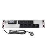 AMP CONNECT 19" 2U 9'lu Fransız UPS Sigortalı Kabinet Grup Prizi (PDU)-16A